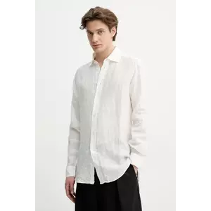 BARENA VENEZIA camasa de in Camicia Mola barbati, culoarea alb, cu guler clasic, regular, CAU5077.3007 imagine