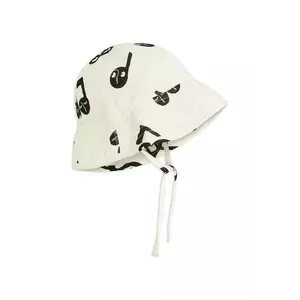 Mini Rodini pălărie din bumbac pentru copii Note culoarea alb, bumbac, 2526511110 imagine