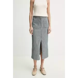 Sessun fusta culoarea albastru marin, midi, drept, 25206005 imagine