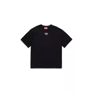 Diesel tricou de bumbac pentru copii TMARCUS OVER T-SHIRT culoarea negru, neted, J02022 imagine