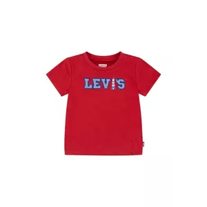 Levi's tricou din bumbac pentru bebelusi LOGO CHAMBRAY APPLIQUE TEE culoarea rosu, cu imprimeu, 6EM317 imagine