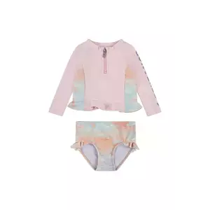 Converse costum de baie din două piese pentru bebelusi culoarea roz, 1CD420 imagine