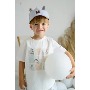 Jamiks șapcă din bumbac pentru copii ANASTAZY culoarea bej, cu imprimeu, JLH108 imagine