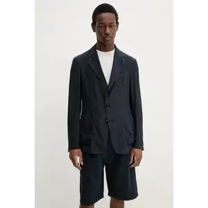 BARENA VENEZIA geacă de mătase Camicia Mola barbati, culoarea albastru marin, GIU5058.4134 imagine