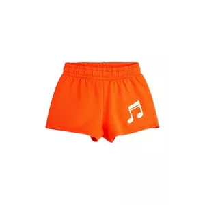 Mini Rodini pantaloni scurți din bumbac pentru copii Note culoarea portocaliu, cu imprimeu, 2523011042 imagine