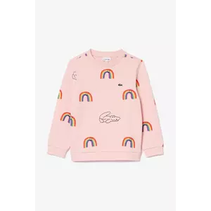 Lacoste hanorac de bumbac pentru copii culoarea roz, modelator, SJ8433 imagine