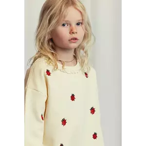 Mini Rodini hanorac de bumbac pentru copii Ladybugs culoarea bej, modelator, 2522010711 imagine