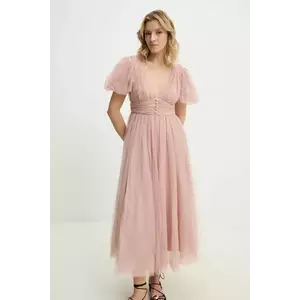 Answear Lab rochie culoarea bej, maxi, evazată imagine