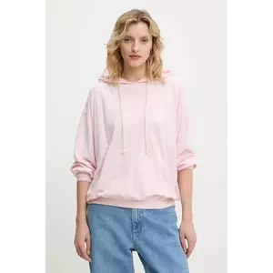 American Vintage bluză femei, culoarea roz, cu glugă, melanj, YPA03AE25 imagine