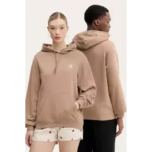 Converse bluză culoarea maro, cu glugă, cu imprimeu, 10023874-A46 imagine