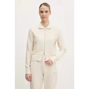 Puma hanorac de bumbac femei, culoarea bej, uni, 629781 imagine