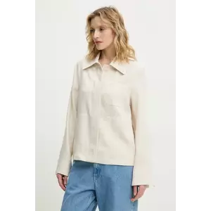 Marc O'Polo cămașă de in femei, culoarea bej, cu guler clasic, relaxed, 503006674035 imagine