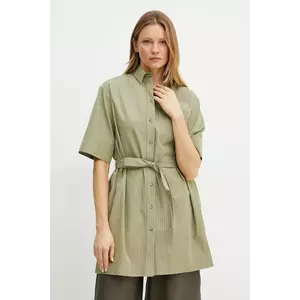 MM cămașă din bumbac femei, culoarea verde, cu guler clasic, relaxed, 2516191018600 imagine