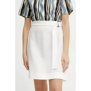 MM fustă din in culoarea alb, mini, drept, 2516101018600 imagine