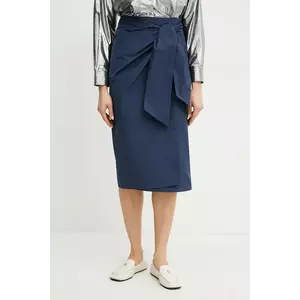 Weekend Max Mara fustă culoarea bleumarin, midi, drept, 2515101042600 imagine