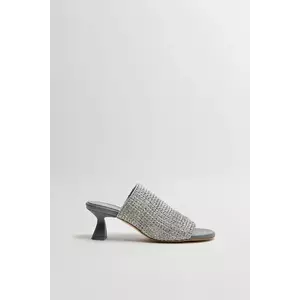 Miista papuci Marilia femei, culoarea argintiu, cu toc drept, E8_3846 imagine