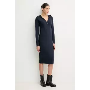 G-Star rochie din bumbac culoarea bleumarin, midi, mulată, D26083-D958 imagine