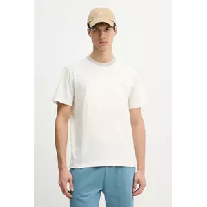 Lacoste tricou din bumbac bărbați, culoarea bej, cu imprimeu, TH0124 imagine