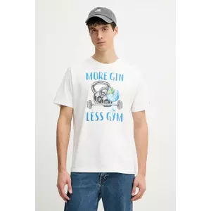 MC2 Saint Barth tricou din bumbac bărbați, culoarea alb, cu imprimeu, TSHM001 imagine