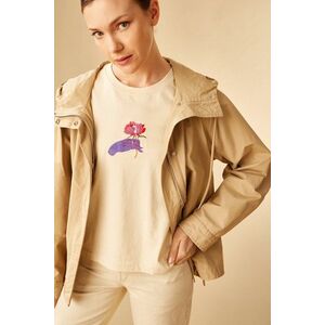 Medicine tricou din bumbac culoarea bej imagine