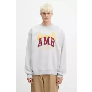 AMBUSH hanorac de bumbac Graphic barbati, culoarea gri, cu imprimeu, BMBA006F24FLE0020510 imagine