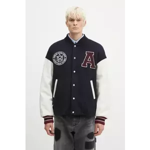 AMBUSH geacă de lână Stadium Jacket culoarea albastru marin, de tranzitie, oversize, BMEK002F24FAB0014628 imagine