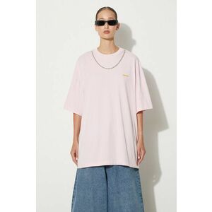 AMBUSH tricou din bumbac Ballchain femei, culoarea roz, BWAA04BF24JER0013616 imagine