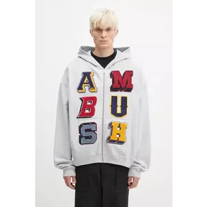AMBUSH bluză Zip Up Sweatshirt barbati, culoarea gri, cu glugă, cu imprimeu, BMBE003F24FLE0020505 imagine