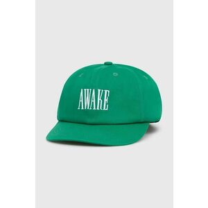 Awake NY șapcă de baseball din bumbac Logo Hat culoarea verde, cu imprimeu, SP24-HT004 imagine