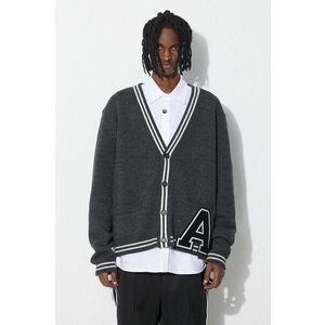 AMBUSH cardigan din lana A Patch Knit Cardigan culoarea gri, BMHB003S24KNI imagine