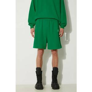 Awake NY pantaloni scurti din bumbac Awake Sweatshort culoarea verde, melanj, SP24-PA006 imagine