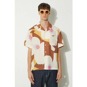 Awake NY camasa Floral Camp barbati, culoarea maro, regular, SP24-TP004 imagine