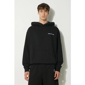 Awake NY hanorac de bumbac Serif Hoodie barbati, culoarea negru, cu glugă, melanj, SP24-HD003 imagine