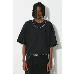 AMBUSH tricou din bumbac Ballchain barbati, culoarea negru, neted, BMAA001S24JER imagine