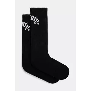Marcelo Burlon sosete County Goth Short Socks Black White barbati, culoarea negru, CMRA015S25KNI0031001 imagine