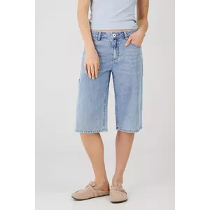 Medicine pantaloni scurti din bumbac femei, neted, high waist imagine