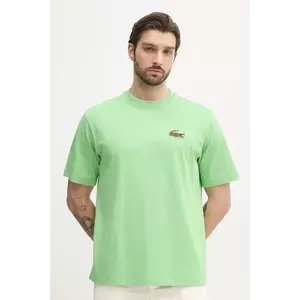 Lacoste tricou barbati, culoarea verde, neted, TH2745 imagine