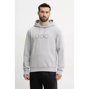POC hanorac de bumbac barbati, culoarea gri, cu glugă, cu imprimeu, 61652 imagine