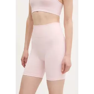 P.E Nation pantaloni scurți de antrenament Restore Seamless culoarea bej, neted, high waist, 243S296 imagine