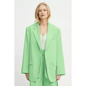 BOSS geaca de lana culoarea verde, desfacut, neted, 50537387 imagine