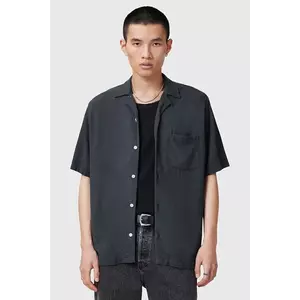 AllSaints camasa din amestec de in CUDI barbati, culoarea albastru marin, regular, M052SC imagine