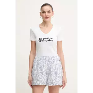 La Petite Française tricou din bumbac femei, culoarea alb, THIBAULT imagine