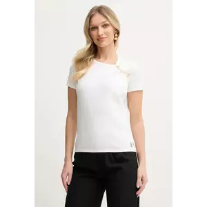 Elisabetta Franchi tricou din bumbac femei, culoarea alb, MA02851E2 imagine