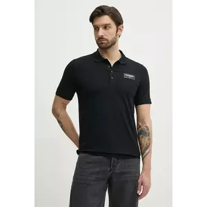 Karl Lagerfeld tricou polo barbati, culoarea negru, neted, 552221.745019 imagine
