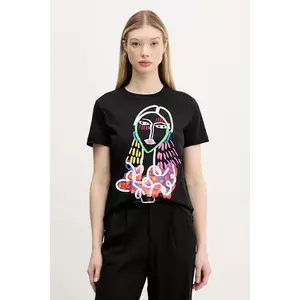 Desigual tricou din bumbac MISURI femei, culoarea negru, 25SWTKA9 imagine