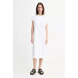 BOSS Orange rochie culoarea alb, midi, dreaptă, 50540442 imagine