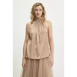 Answear Lab bluza femei, culoarea maro, neted imagine