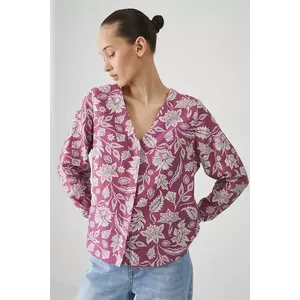 Medicine bluza din amestec de in culoarea roz, modelator imagine