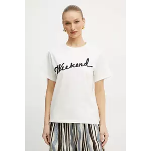 Weekend Max Mara tricou din bumbac femei, culoarea alb, 2515971042600 imagine