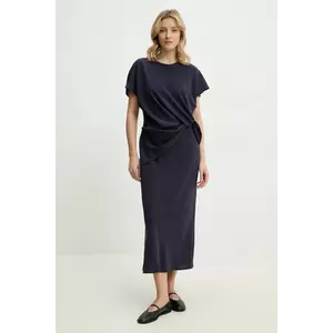 Answear Lab rochie culoarea bleumarin, maxi, dreaptă imagine